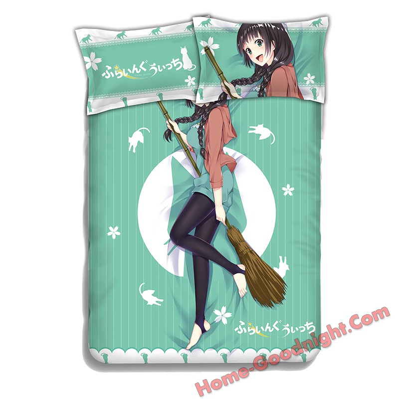 Makoto Kowata - Flying Witch Anime Bedding Sets,Bed Blanket & Duvet Cover,Bed Sheet with Pillow Covers